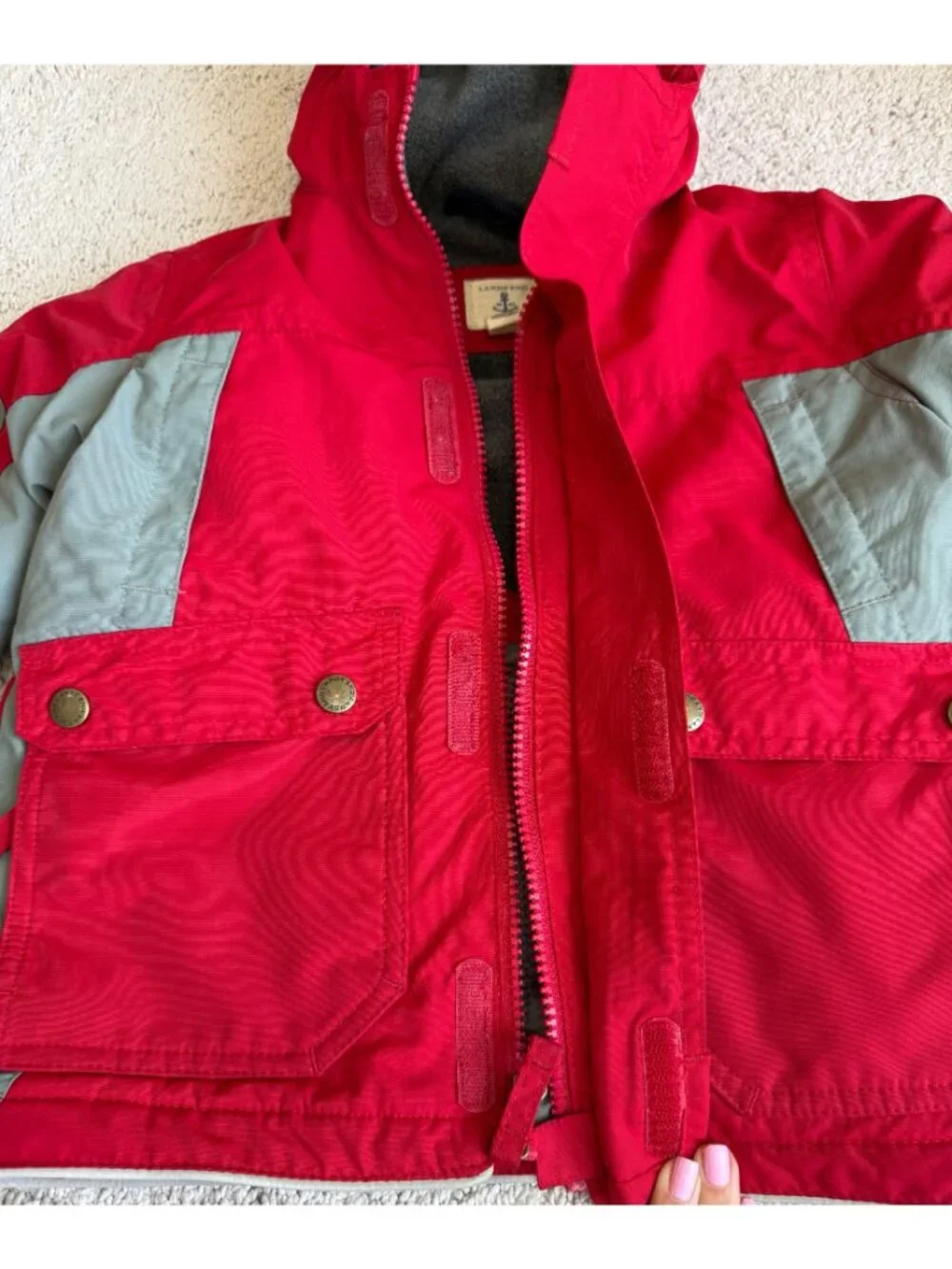 Lands End Boys Snowsuit Size 2T Grow A Longs Hooded Insulated Coat & Snow Pants